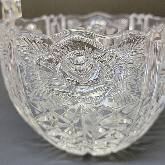 Vintage Anna Hutte Bleikristall Lead Crystal  Rose Basket. - Picture 6 of 9
